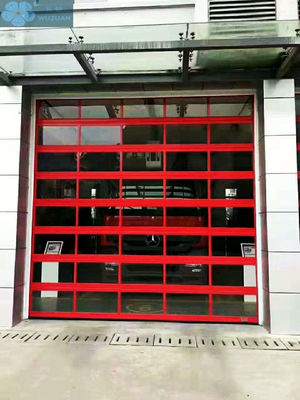 Fire Resistant 40mm 3mm Hinge Glass Panel Garage Doors
