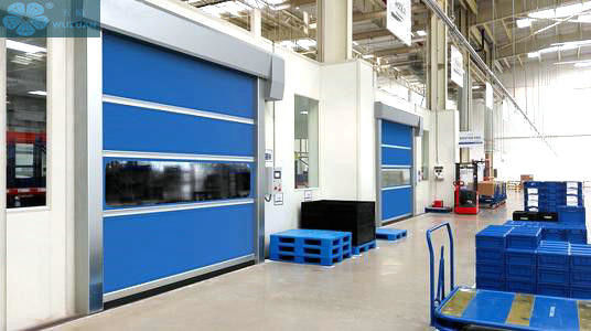 Automatic 0.7m/S 0.8mm Curtain PVC Roller Shutter Doors